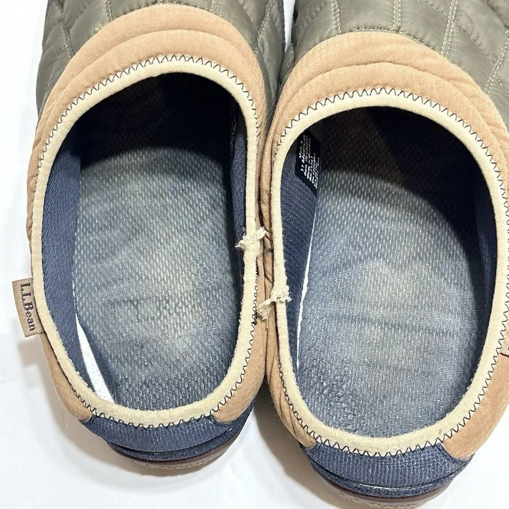 L.L. Bean Mountain Classic Quilted Insulated Slides Slippers Cabin Shoe Mens 11